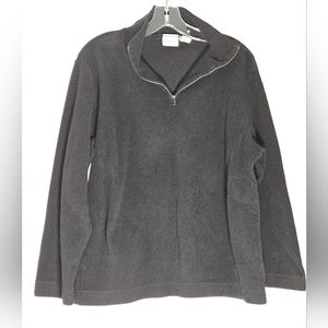 Eddie Bauer 1/4 Zip Brushed Fleece Pullover,  Black, Sz L